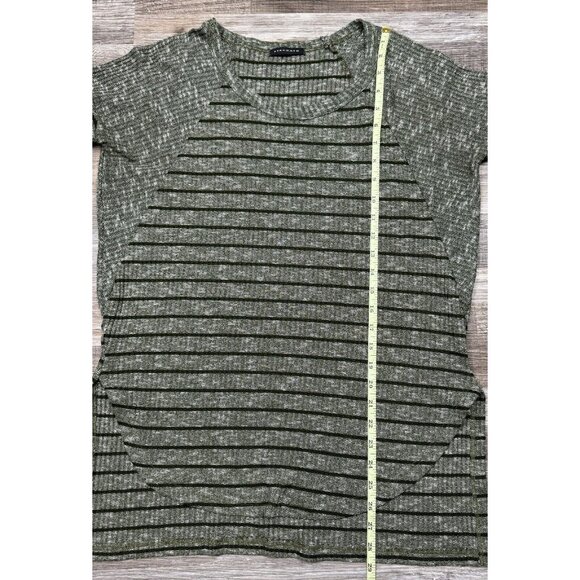 Staccato Womens  Green Black Striped Long-Sleeve Sweater Tunic Top Knit Large - Picture 11 of 15